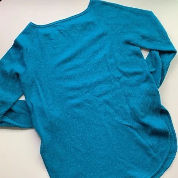 New Halogen Wool and Cashmere Boatneck Sweater Tunic in Teal Size XL - Picture 4 of 6
